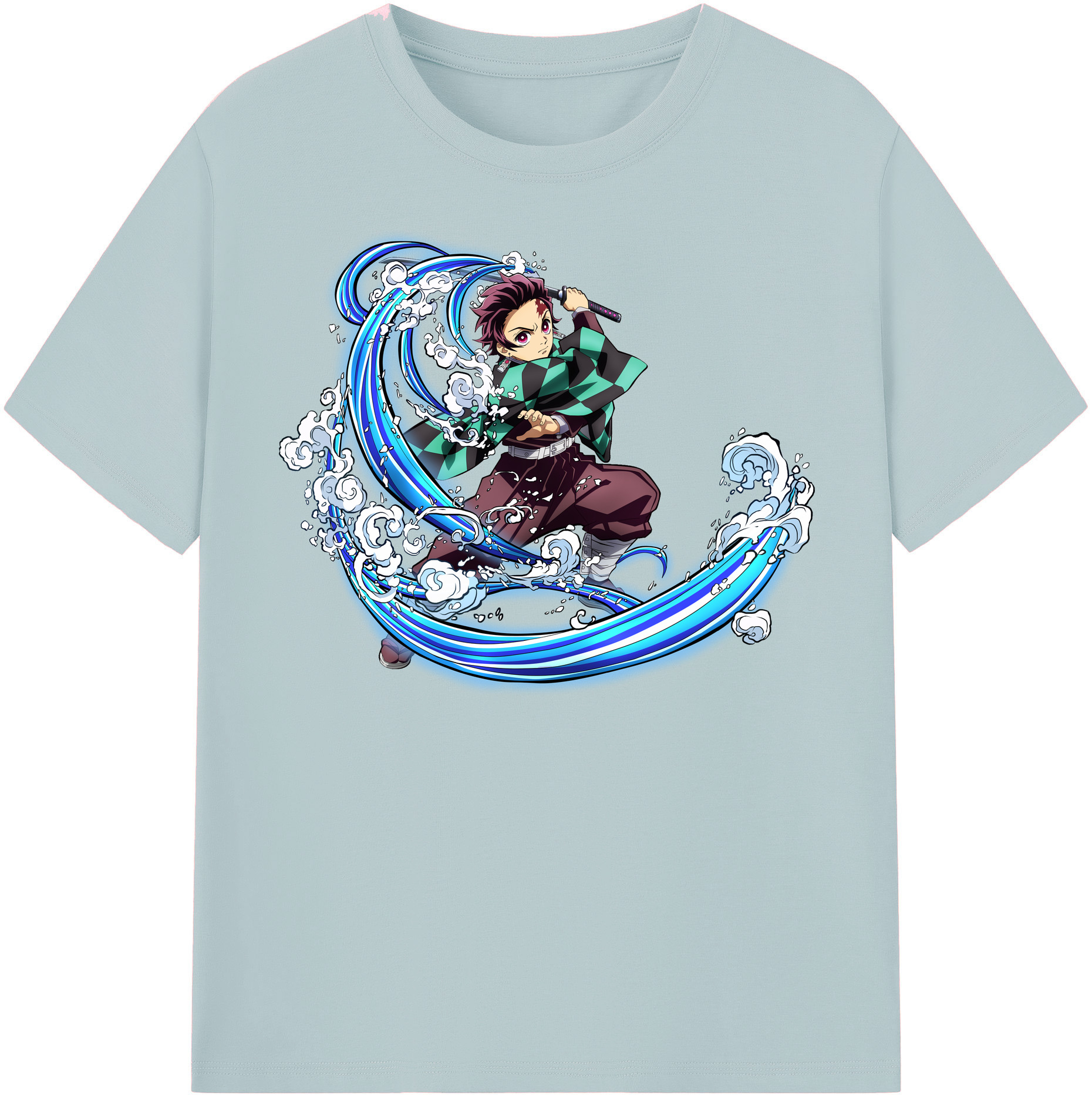 （画像用） 鬼滅の刃 竈門 炭治郎／かまど たんじろう Kamado Tanjirou 綿100％半袖Tシャツ（フロントプリント）